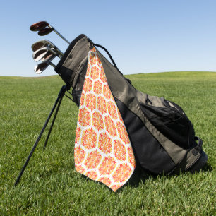 Orange Flowers, Pattern Of Flowers, Floral Pattern Golf Towel