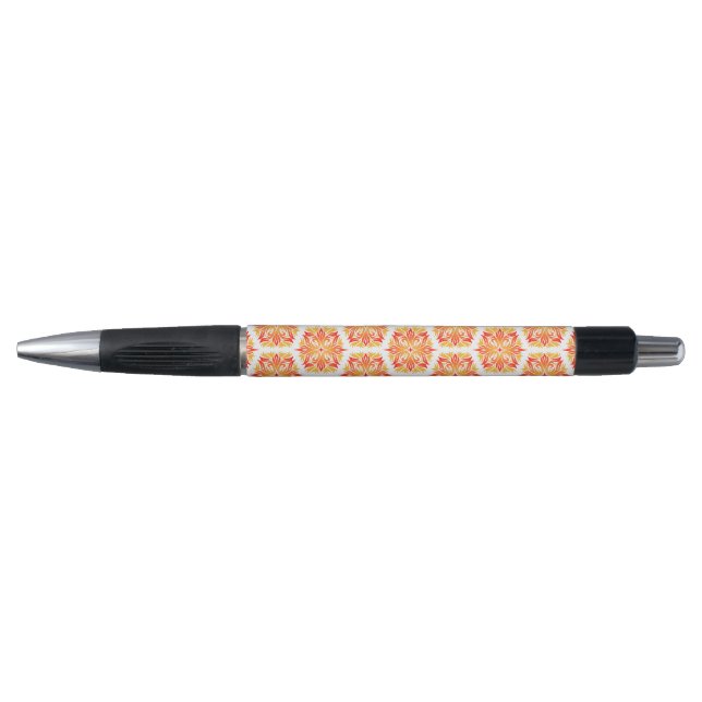 Orange Flowers, Pattern Of Flowers, Floral Pattern Pen (Front)