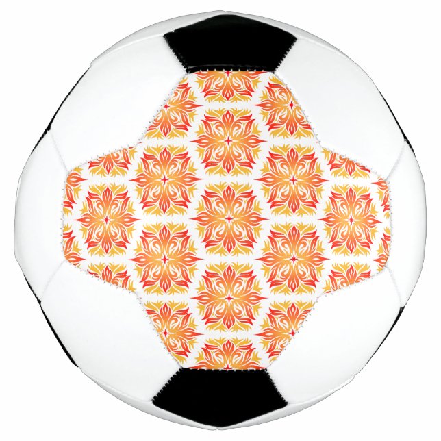 Orange Flowers, Pattern Of Flowers, Floral Pattern Soccer Ball (Front)
