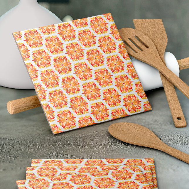 Orange Flowers, Pattern Of Flowers, Floral Pattern Tile (Creator Uploaded)
