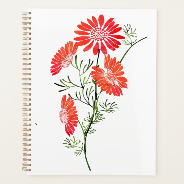 Orange Flowers Planner  (Front)