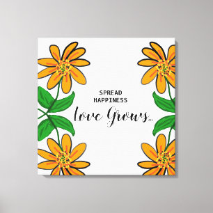 Orange Flowers Spread Happiness 24" x 24" Canvas Print
