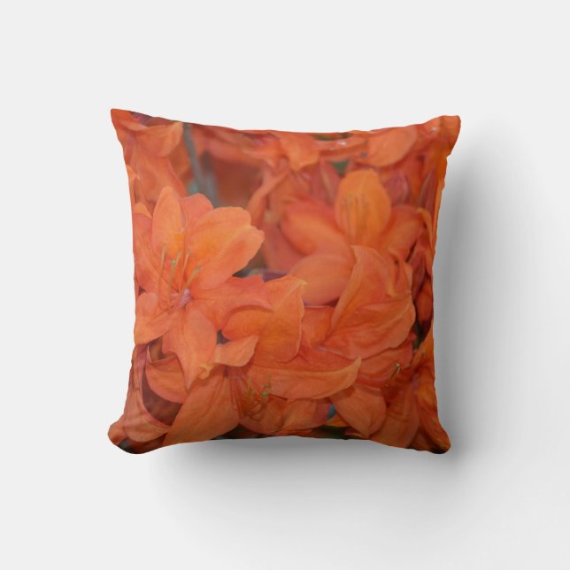 Orange flowers throw pillow (Front)