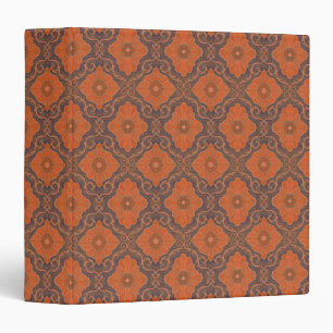 "Orange flowers” vintage floral arabesque pattern Binder