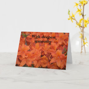 Orange flowers - With deepest sympathy Card
