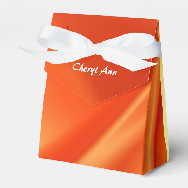 Orange Flush Personalized Favor Box (Front Side)