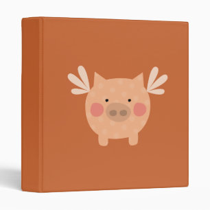 Orange Flying Pig Binder