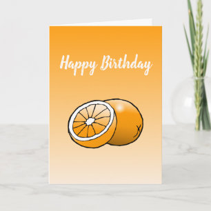 Orange Folded Greeting Birthday Card