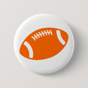 Orange Football 2 Inch Round Button