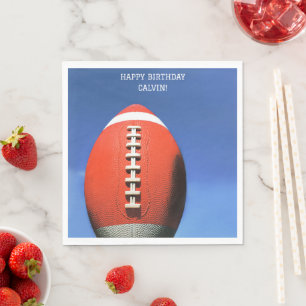 Orange Football Birthday party paper Napkins