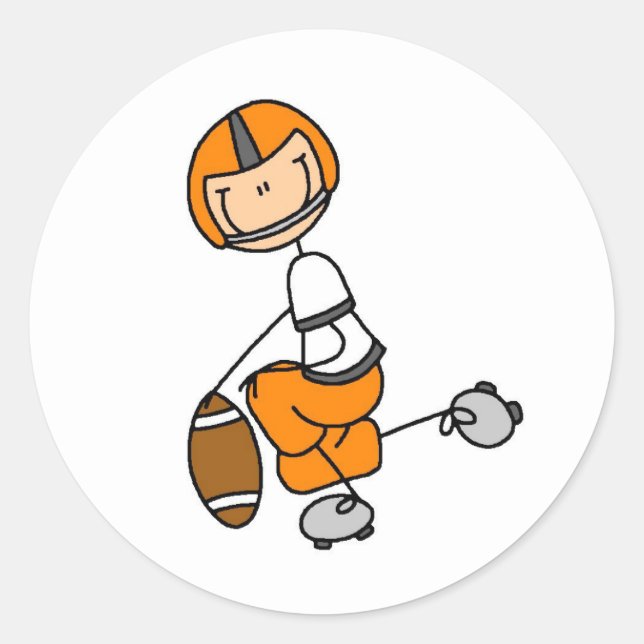 Orange Football Player Sticker (Front)