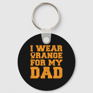 Orange For Dad Leukaemia Awareness Cancer Daughter Keychain
