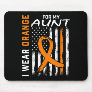 Orange For My Aunt Leukaemia Awareness American Fl Mouse Pad