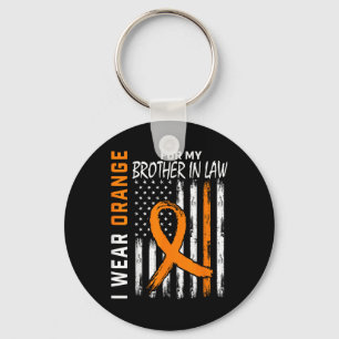 Orange For My Brother In Law Leukaemia Awareness F Keychain