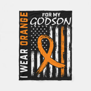 Orange For My Godson Leukaemia Cancer Awareness Am Fleece Blanket