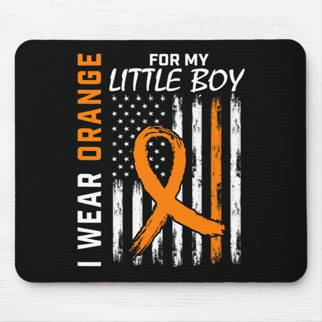 Orange For My Son Little Boy Leukaemia Cancer Awar Mouse Pad (Front)