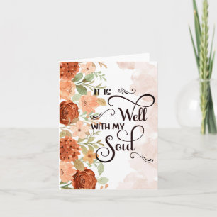 Orange foral It is well Card