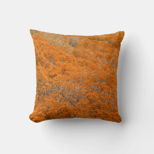 Orange forest view. Orange leaf background. Autumn Throw Pillow