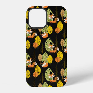 Orange Fox Autumn Forest Night Hipster Nature iPhone 12 Case