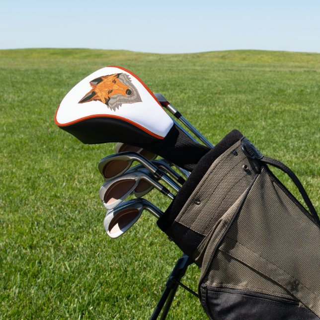 Orange Fox Golf Head Cover (In Situ)