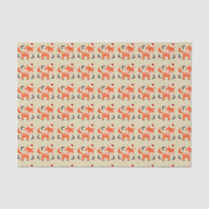 Orange Fox In Santa Hat Cute Whimsical Christmas Tissue Paper