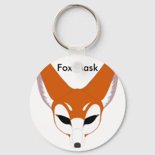 Orange Fox Mask Keychain