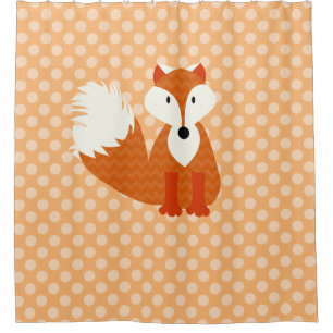 Orange Fox on Orane and White Polka Dotted