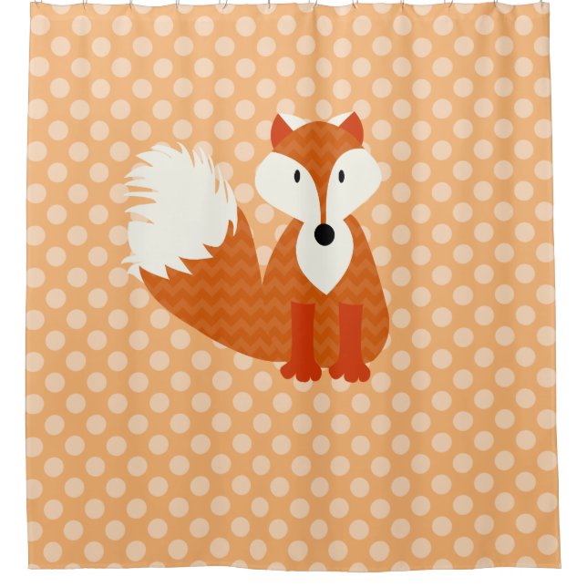 Orange Fox on Orane and White Polka Dotted (Front)