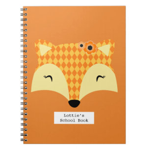 orange fox school notebook journal