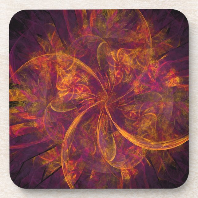 Orange Fractal Coaster (Front)