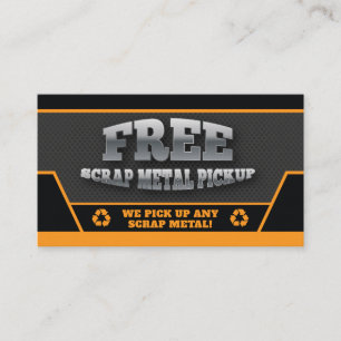 Orange Free Scrap Metal Pickup Business Card