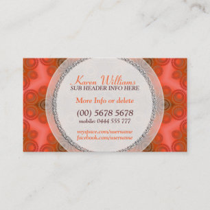 Orange Fresh Modern Tribal Pattern Business Cards