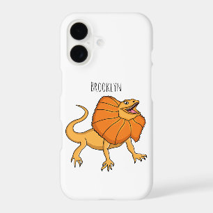 Orange frilled-neck lizard cartoon illustration