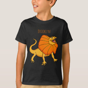 Orange Frilled Neck Lizard Cartoon Illustration Ba T-Shirt
