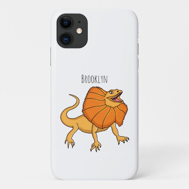 Orange frilled-neck lizard cartoon illustration Case-Mate iPhone case (Back)