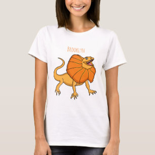 Orange frilled-neck lizard cartoon illustration  T-Shirt