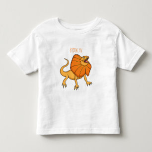 Orange frilled-neck lizard cartoon illustration toddler t-shirt
