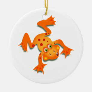 Orange Frog Ceramic Ornament