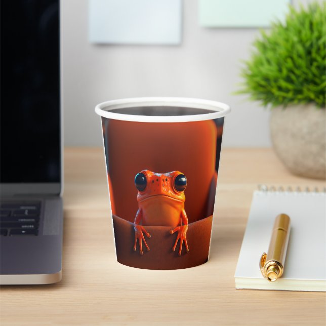 Orange Frog Paper Cups (Insitu)