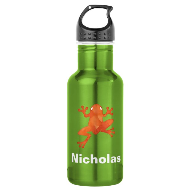 Orange Frog Personalized 532 Ml Water Bottle (Front)
