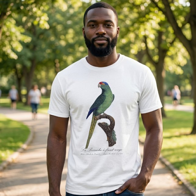 Orange-Fronted Parakeet, Eupsittula Canicularis T-Shirt (Orange-Fronted Parakeet, Eupsittula Canicularis. Men Basic White T-Shirt)