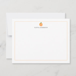 Orange Fruit Border Personalized Stationery Card