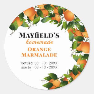 Orange Fruit Canning Jam Jar Label