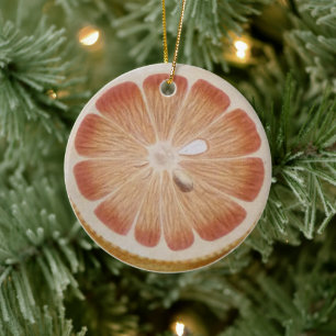 Orange fruit ceramic ornament