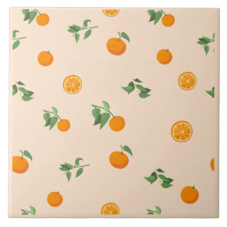 Orange Fruit citrus classic pattern Tile