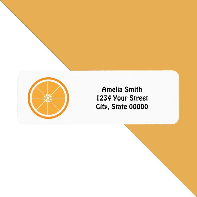 Orange Fruit Citrus Personalize Return Address (A return address label featuring an orange fruit slice.  Text can be personalized to fit your needs)