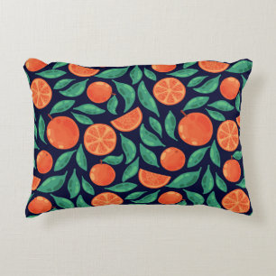 Orange Fruit: Colourful Vintage Seamless Accent Pillow