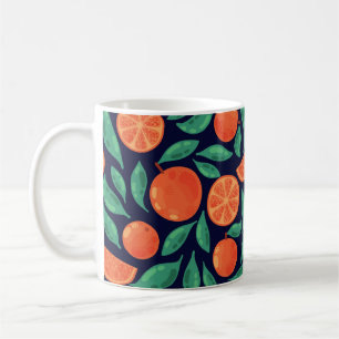 Orange Fruit: Colourful Vintage Seamless Coffee Mug