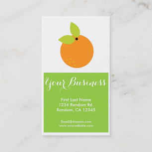 orange fruit customizable food business cards