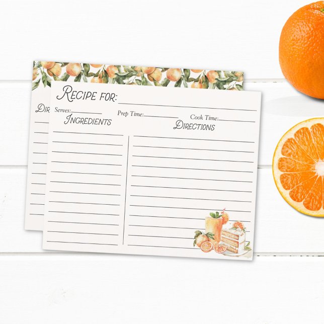 Orange Fruit d'été Personnaliser la carte de recet (In situ)